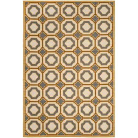 Safavieh 8 X 11 Ft. Rectangle- Indoor - Outdoor Hampton Dark Grey And Ivory Power Loomed Rug HAM509AD-8